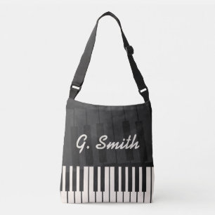 Sac Ajustable Clavier de piano noir et blanc personnalisé. Ajou
