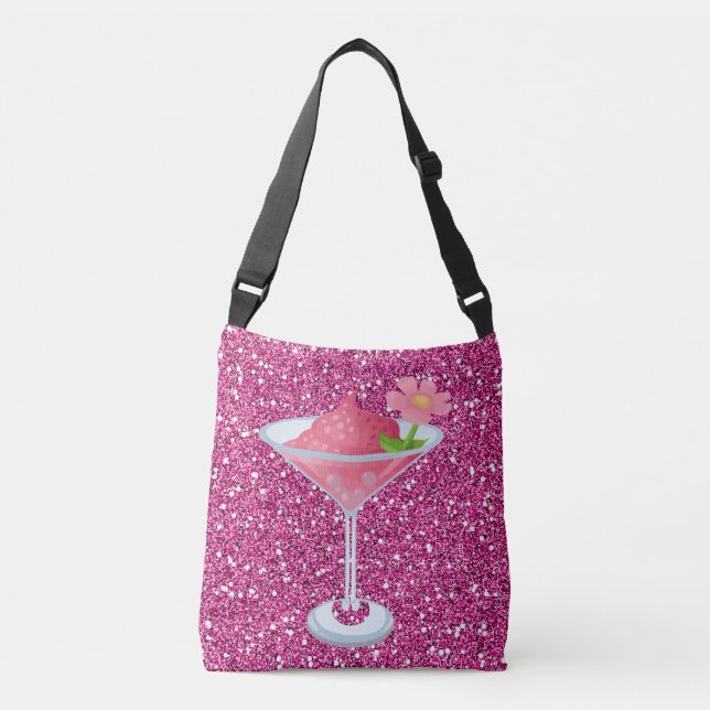 Sac Ajustable Cocktail rose Faux Parties scintillant (Devant)