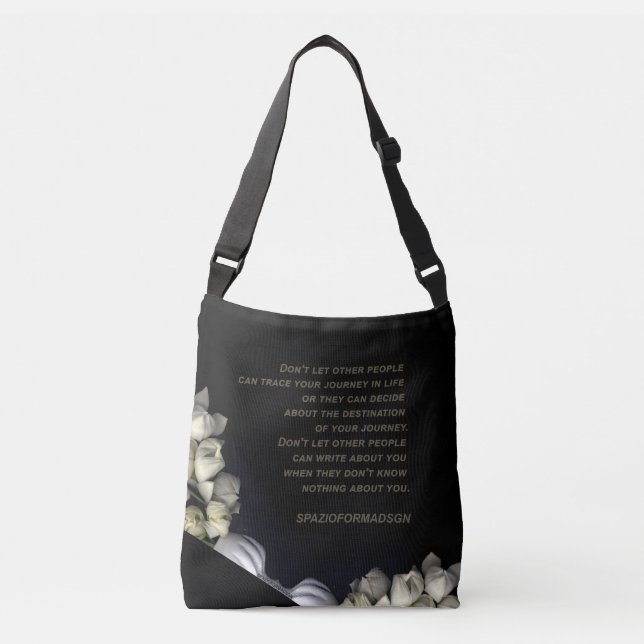 Sac Ajustable "Cœur blanc en noir de lune" & Voyage (Devant)