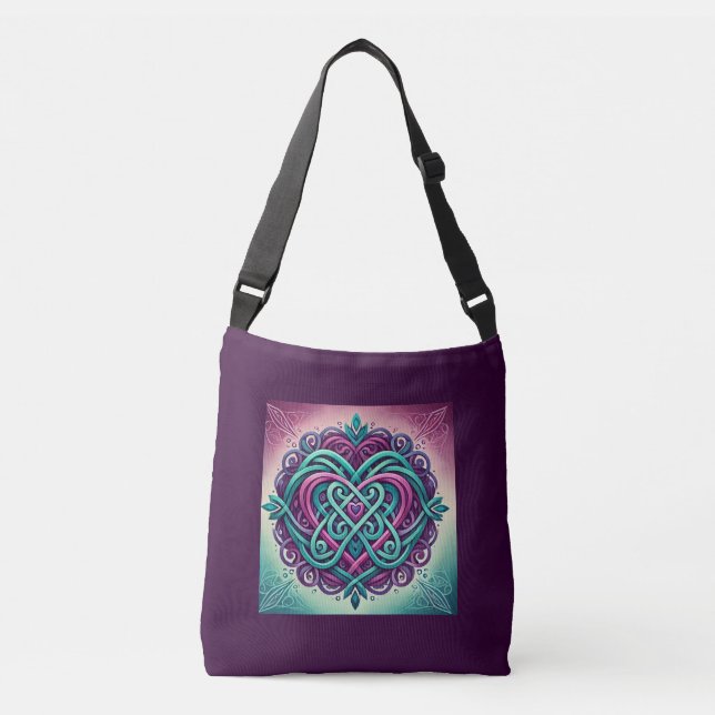 Sac Ajustable Coeur celtique pourpre (Devant)