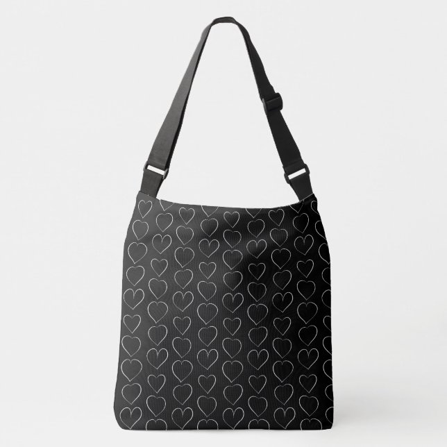 SAC AJUSTABLE COEUR D'AMOUR ROMANTIQUE NOIR (Devant)