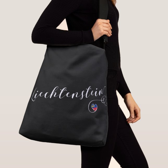 Sac Ajustable Coeur du drapeau du Liechtenstein (De près)