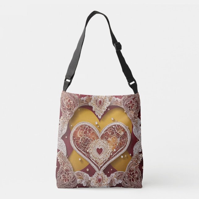 Sac Ajustable Cœur rouge et jaune art IA  (Dos)