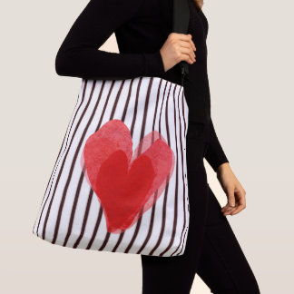 Sac Ajustable Cœur Rouge Lignes Rayées Rupydetequila Amour
