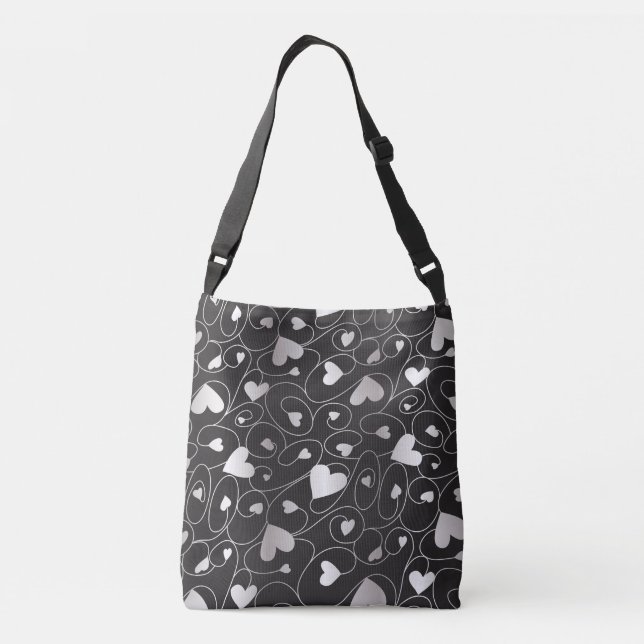 Sac Ajustable Coeurs bouclés argentés (Dos)