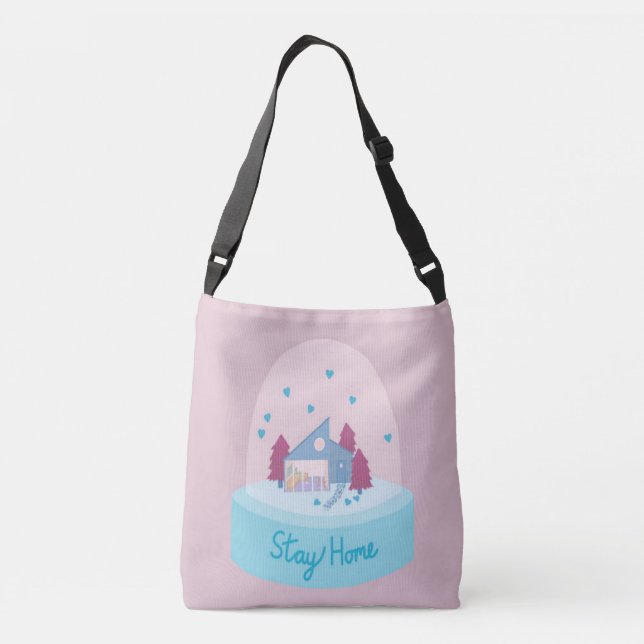 Sac Ajustable Cœurs dans un globe de neige Restez chez vous (Dos)
