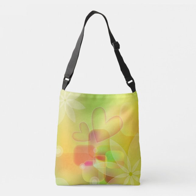 Sac Ajustable Coeurs pastel romantique et design de fleurs (Dos)