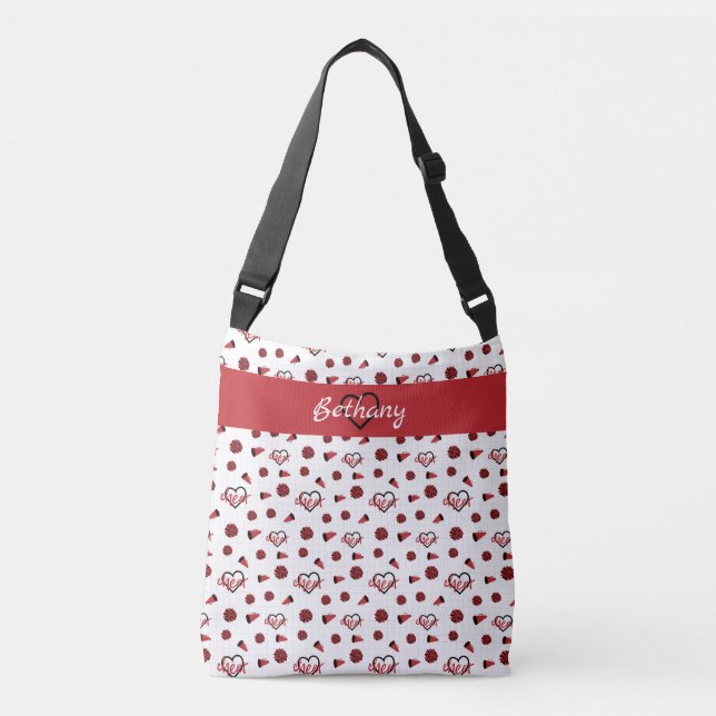 Sac Ajustable Coeurs rouges, pots de chat, Motif mégaphone (Devant)