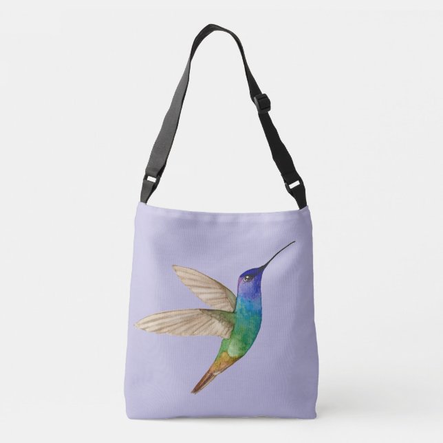 Sac Ajustable Colibri saphir à queue dorée aquarelle (Dos)