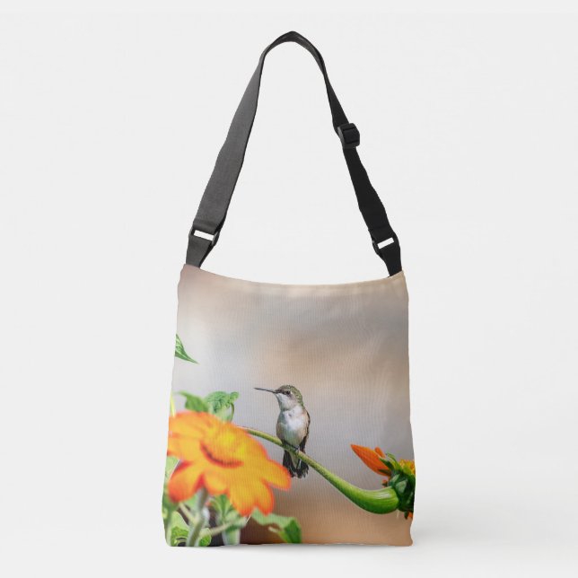 Sac Ajustable Colibri sur un plante à fleurs (Devant)
