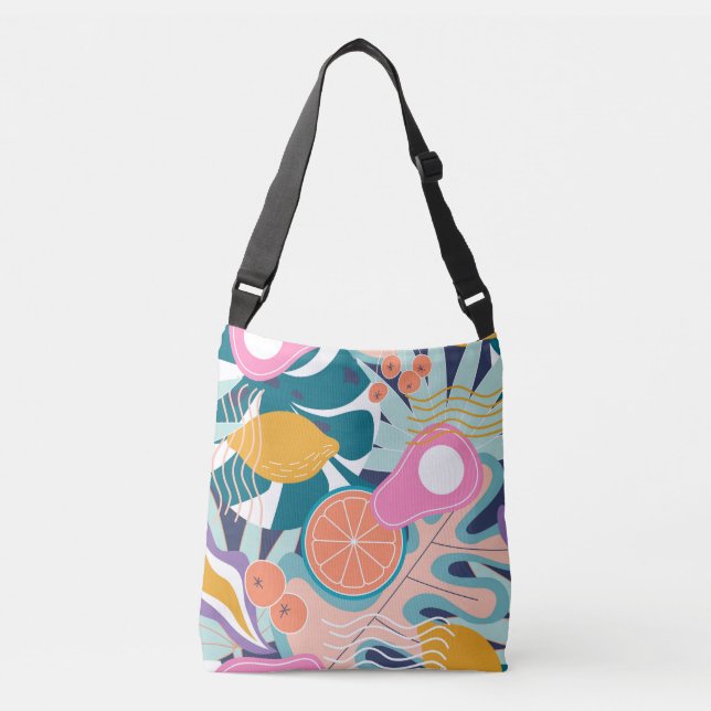 Sac Ajustable Collage de jungle exotique et moderne. (Devant)