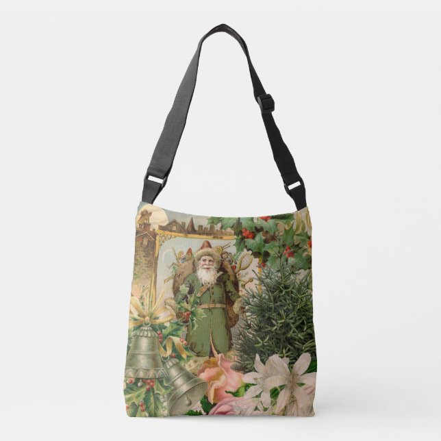 Sac Ajustable Collage de Noël Père Noël vert de l'ancien monde A (Devant)
