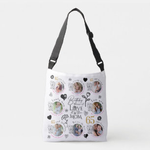 Sac Ajustable Collage de photos d'anniversaire de maman Typograp