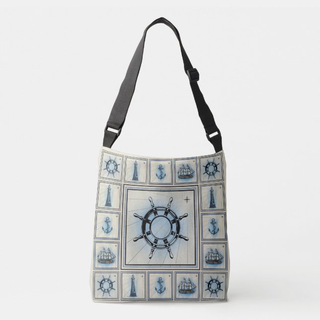 Sac Ajustable Collage de roues du navire vintage (Devant)