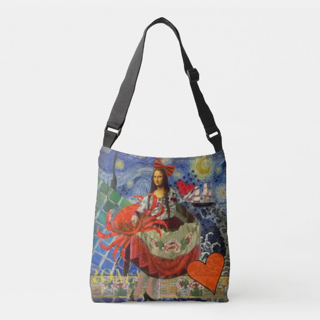 Sac Ajustable Collage Nuit étoilée de Mona Lisa : Surréalisme fa (Devant)