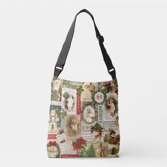 SAC AJUSTABLE COLLAGE VINTAGE DE NOËL (Devant)