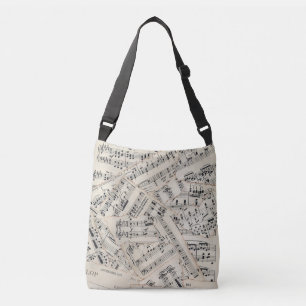 Sac Ajustable Collage vintage de papier de musique de feuille