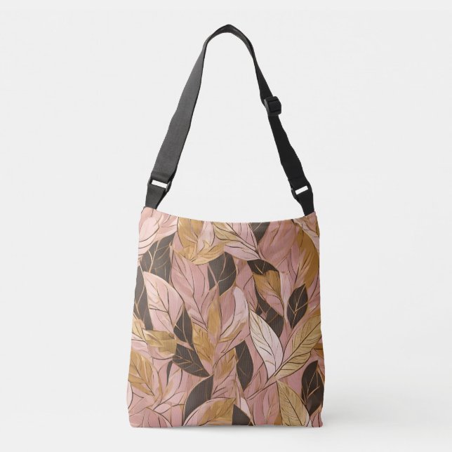 Sac Ajustable Collection de Feuilles de Boho Rouge Rose Populair (Devant)