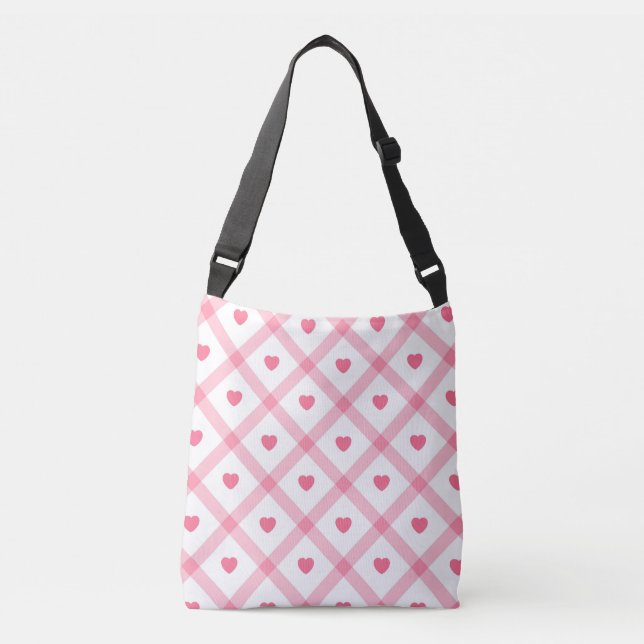 Sac Ajustable Collection des valentines du Coeur rose tendance (Devant)