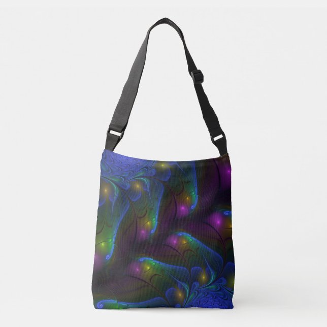 Sac Ajustable Coloré Lumineux Abstrait moderne Trippy Fractal (Devant)
