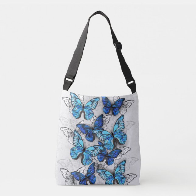 Sac Ajustable Composition des papillons blancs et bleus (Devant)
