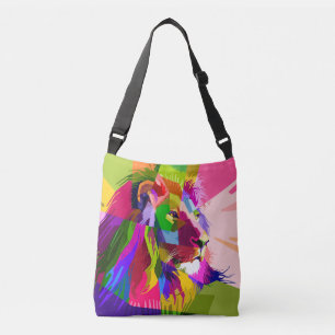 Sac Ajustable Conception d'art pop prismatique coloré de lion
