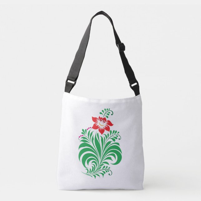 Sac Ajustable Conception de fleurs florales ornementales – Éléga (Devant)
