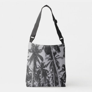 Sac Ajustable Conception de palmiers tropicaux en noir et gris