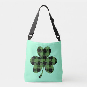 Sac Ajustable Conception de trèfle Shamrock carreau buffle vert-