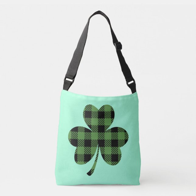 Sac Ajustable Conception de trèfle Shamrock carreau buffle vert- (Devant)
