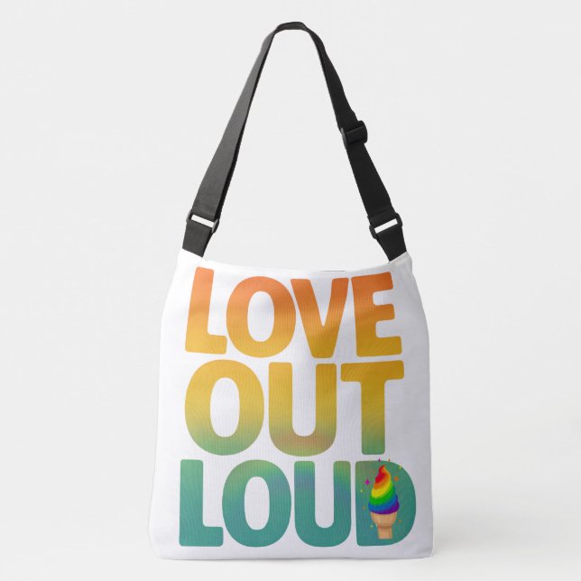 Sac Ajustable Conception de typographie Rétro Fierté Amour à hau (Devant)