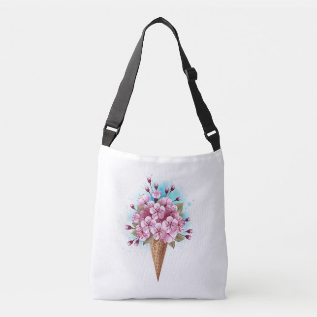 Sac Ajustable Cône rose Sakura crème glacée gaufre (Devant)