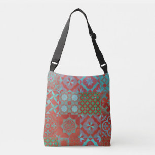 Sac Ajustable Cool, carreaux de la mer Égée tendance en rouge et