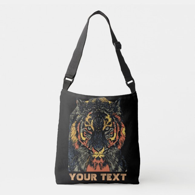 Sac Ajustable Cool Tiger Face Art Ajouter Votre Propre Texte (Devant)