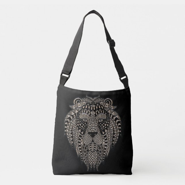 Sac Ajustable Cool Tribal Metallic Lion Head Black (Devant)