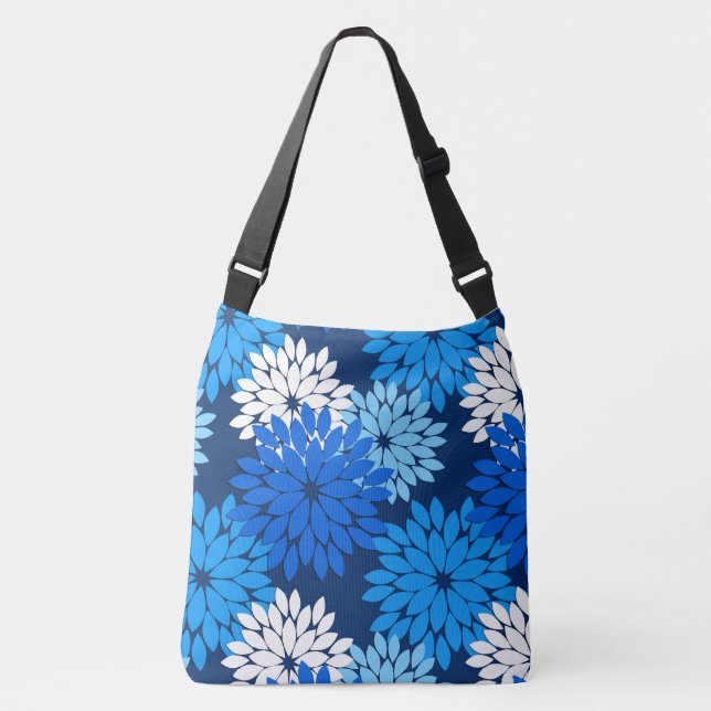 Sac Ajustable Copie, bleu, Aqua et marine floraux modernes de (Devant)