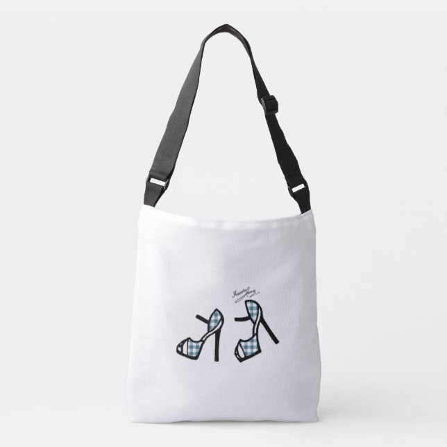 Sac Ajustable Copie élégante de chaussure - plaid turquoise (Devant)