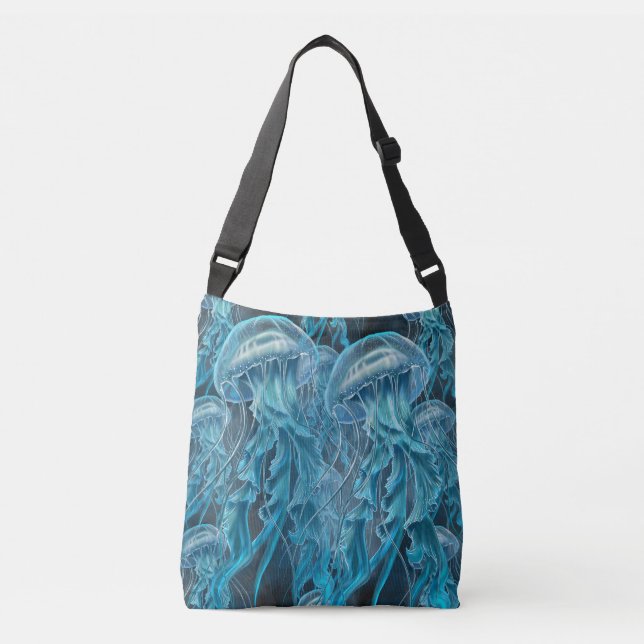 Sac Ajustable Coquillages bleus et noirs (Devant)
