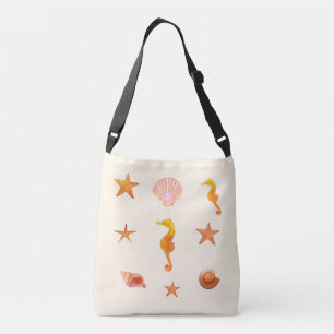 Sac Ajustable Coquillages de mer, étoiles & hippocampes en ivoir