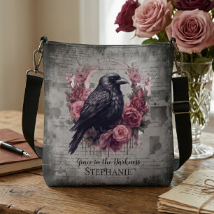 Sac Ajustable Corbeau gothique et roses roses Académie sombre