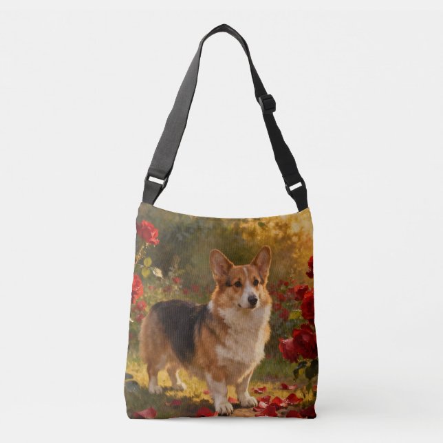 Sac Ajustable Corgi dans les Roses V (Devant)