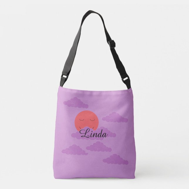 Sac Ajustable Coucher de soleil avec des nuages violets : lavand (Dos)
