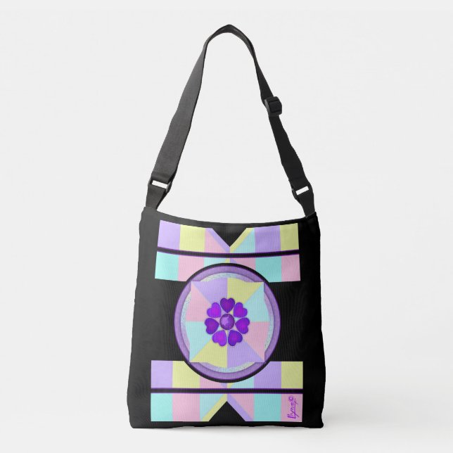Sac Ajustable Couleurs pastel & coeurs violets battre (Devant)