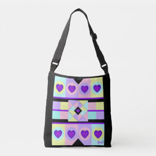 Sac Ajustable Couleurs pastel & coeurs violets battre
