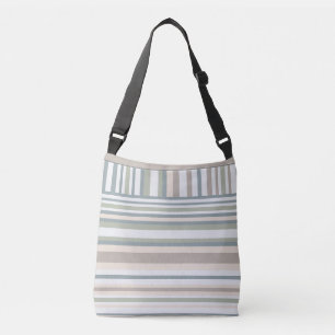 Sac Ajustable Couleurs rétro tendance rayures beige vert brun