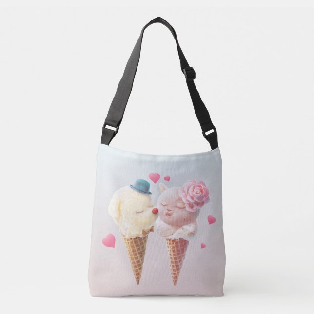Sac Ajustable Couple de crème glacée - Amour au premier coup (Devant)