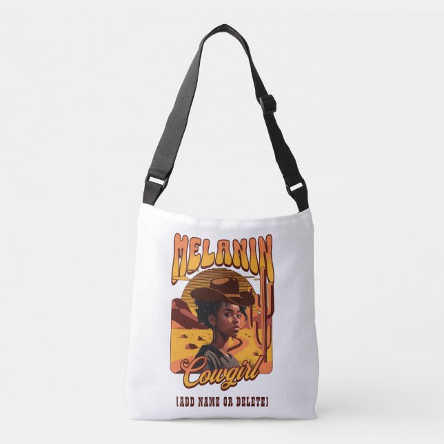 Sac Ajustable COW-GIRL MÉLANINE Western Fille Noire Cowboy (Devant)