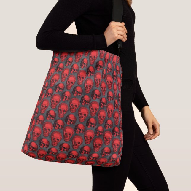 Sac Ajustable Crânes rouges et série tournesol Design 1 (De près)