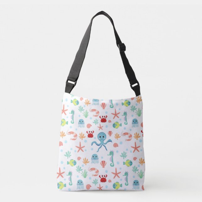 Sac Ajustable Créatures de mer sous-marines fantaisistes (Devant)