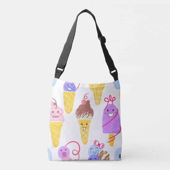 Sac Ajustable Crèmes glacées Kawaii, motif mignon et sans soudur (Devant)